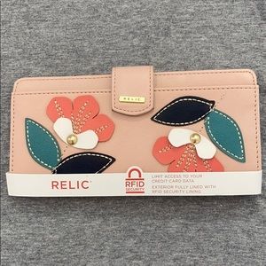 Relic RFID security protection wallet pink floral